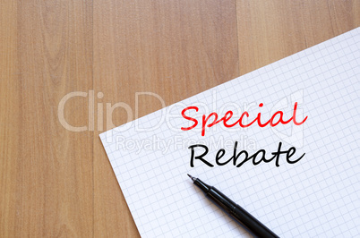 Special rebate write on notebook