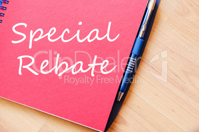 Special rebate write on notebook