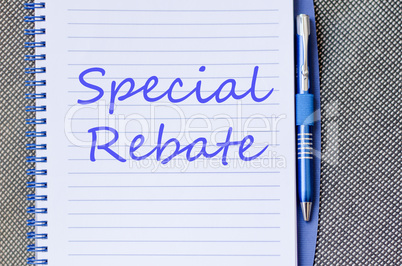 Special rebate write on notebook