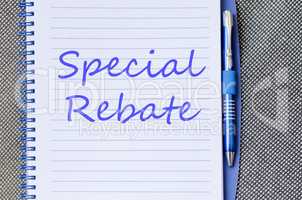 Special rebate write on notebook