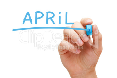 April Hand Blue Marker