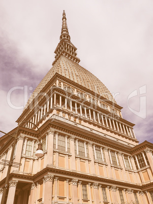 Retro looking Mole Antonelliana Turin