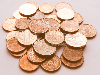 Euro coins vintage