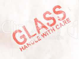 Glass handle with care vintage