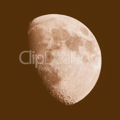 Retro looking Gibbous moon