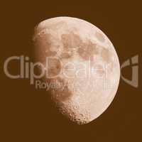 Retro looking Gibbous moon