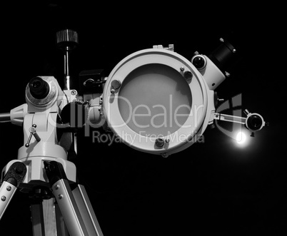 Black and white Astronomical telescope