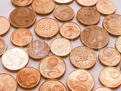 Euro coins vintage