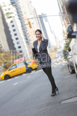 Woman Talking on Cell Phone in New York City