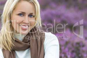 Beautiful Blond Woman Girl In Heather