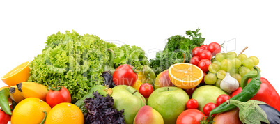 fruits and vegetables isolated on a white background