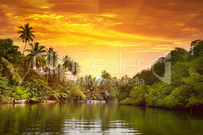 Sunrise in picturesque lagoon