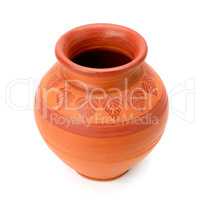 clay pot isolated on white background