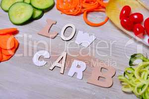 Low Carb Gemüse Buchstaben Text