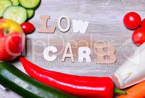 Low Carb Gemüse Buchstaben Text
