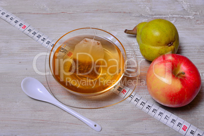 Abnehmen Apfel Birne Tee Maßband