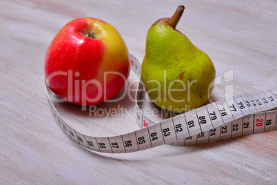 Abnehmen Apfel Birne Tee Maßband Diät