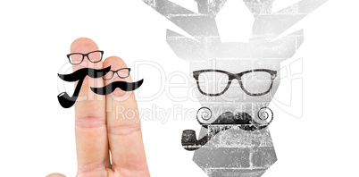 Composite image of fingers with mustache