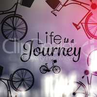 Composite image of life is a journey words