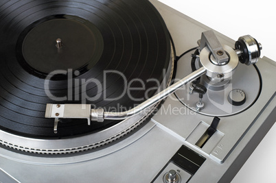 Turntable with vinyl record