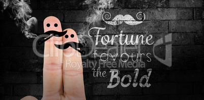 Composite image of two fingers with mustache