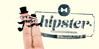 Composite image of two fingers with mustache