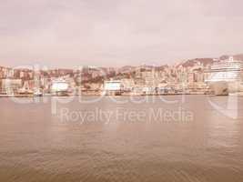 View of Genoa Italy from the sea vintage