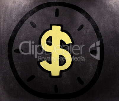 Composite image of illustration of dollar symbol in a circle