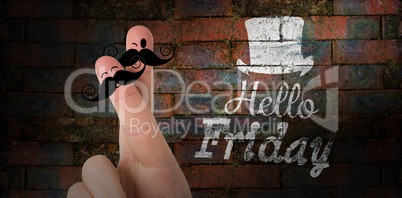 Composite image of fingers with mustache