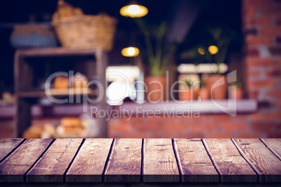 Composite image of wooden table