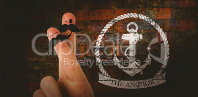 Composite image of fingers with mustache