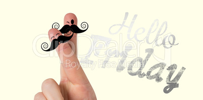 Composite image of fingers with mustache