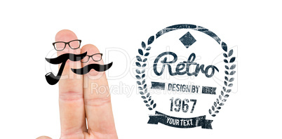 Composite image of fingers with mustache