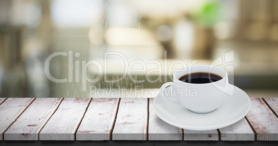 Composite image of wooden table