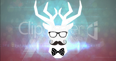 Composite image of face with mustache and bow tie