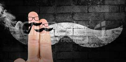 Composite image of fingers with mustache