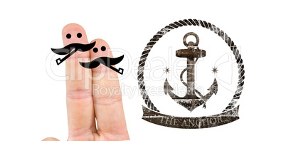 Composite image of two fingers with mustache