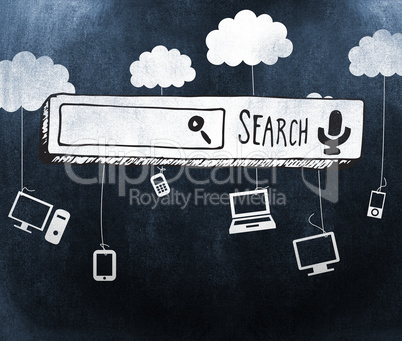 Composite image of search bar doodle