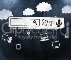 Composite image of search bar doodle