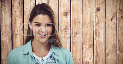Composite image of pretty girl smiling