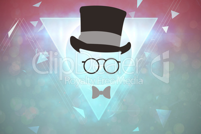 Composite image of face with hat and glasses