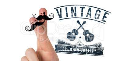 Composite image of fingers with mustache
