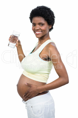 Pregnant woman drinking water