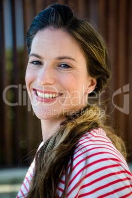 smiling woman looking at the camera