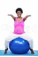 Pregnant woman on exercise ball