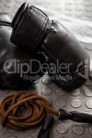 Gloves and rope