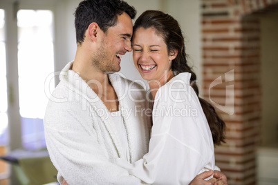 Young couple embracing each other