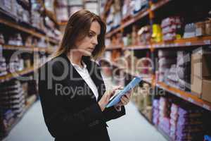 Businesswoman using tablet