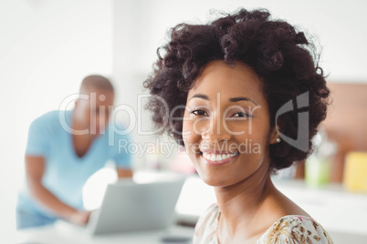 Portrait of smiling woman in the kitchen