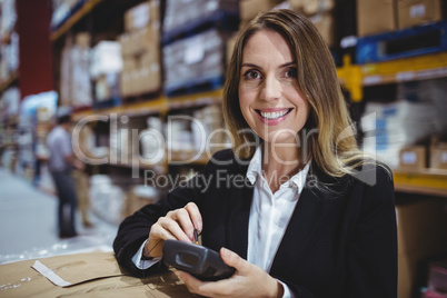 Warehouse manager using scanner